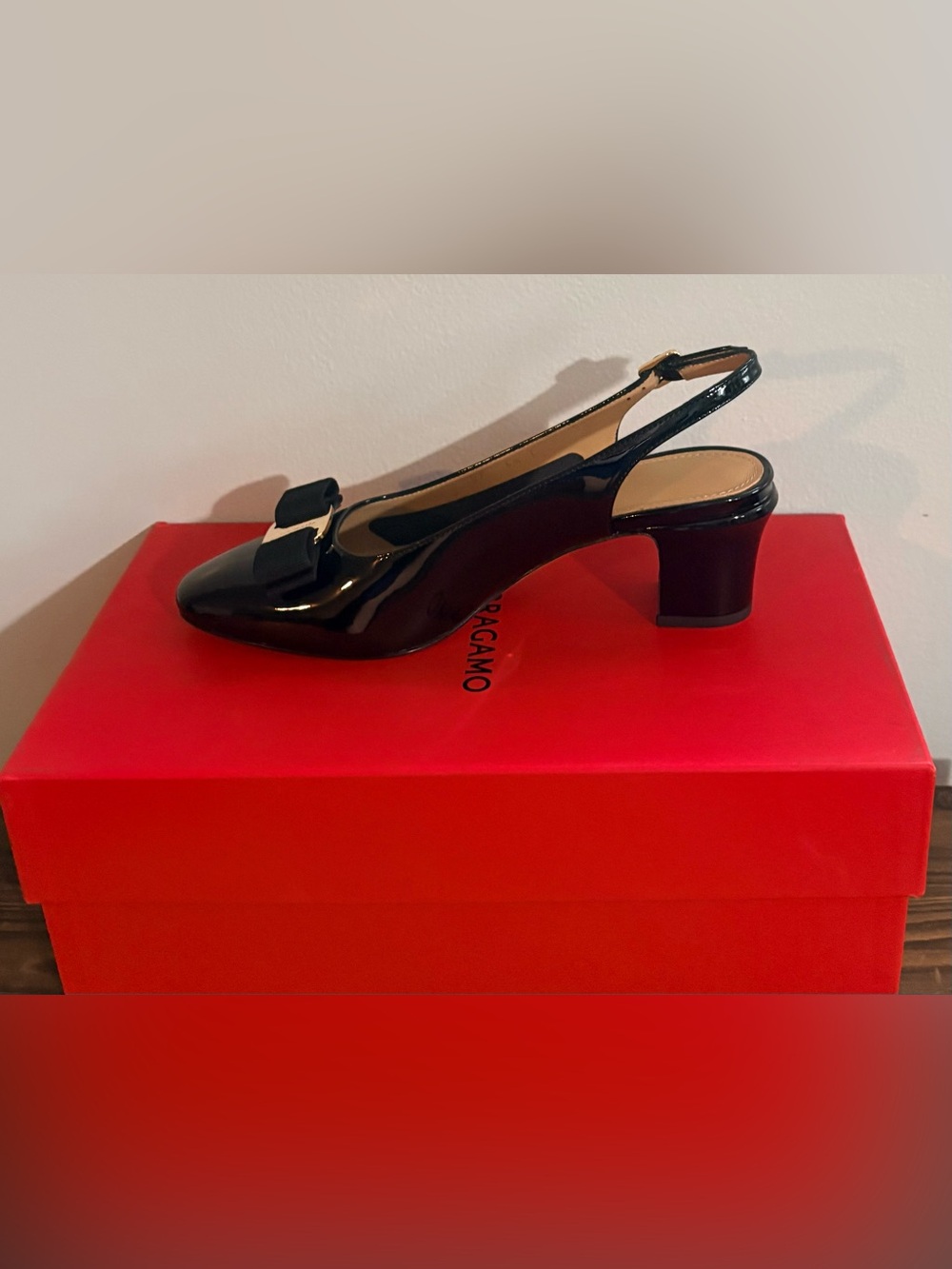 Ferragamo Vetty 55MM Leather Slingback Pumps | black | size: 6.5